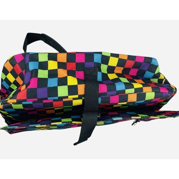 Yak Pak Rainbow Squares Messenger Bag Laptop Crossbody Colorful Checkerboard Y2K - Picture 5 of 13